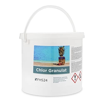 FHS24 Chlor Granulat 5kg schnelllöslich Chlorgranulat Desinfektion Chlorung Pool Wasserpflege Poolpflege - 1