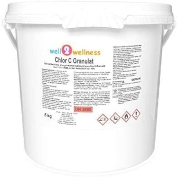 well2wellness Chlor C Granulat - anorganisches Chlorgranulat mit ca. 70% Aktivchlor speziell für weiches Wasser 5,0 kg - 1