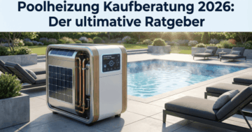 Moderne Poolheizung am privaten Gartenpool – energieeffiziente Wärmepumpe für Poolheizung als Kaufberatung 2026